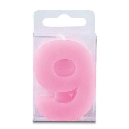 Svíčka ve tvaru číslice 9 - mini, růžová - Stadter  | Cukrářské potřeby