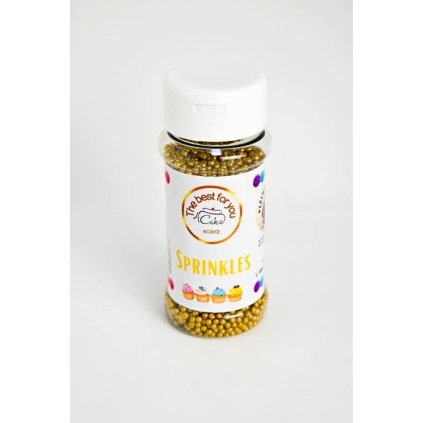 Cukrové perly zlaté 3-4 mm (80 g) Cukrářská ♡