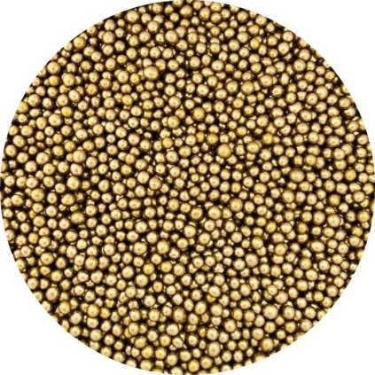 Cukrové perly zlaté 3-4 mm (80 g) Cukrářská ♡