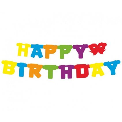 Party nápis Happy Birthday 160 cm - barevný  /BP
