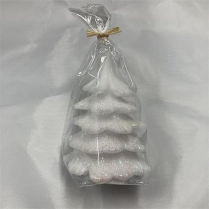 Svíčka Vánoční stromek s glitrem - 10 cm  /BP