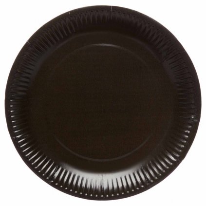 Papírové talíře Černé, 23 cm - 8 ks - Amscan  /BP