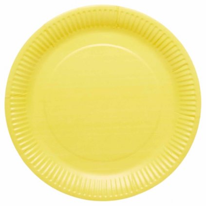 Papírové talíře Žluté, 23 cm - 8 ks - Amscan  /BP