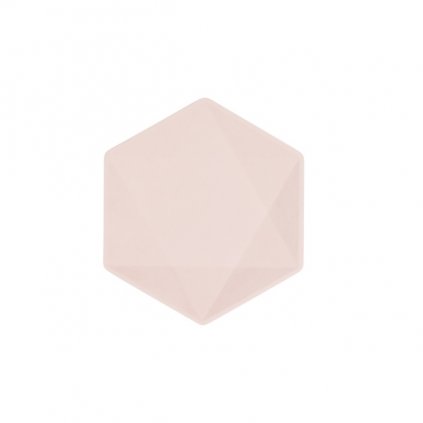 EKO - papírové talíře Hexagonal - Vert Decor, pastelově růžové - 15,8 x 13,7cm 6ks  /BP