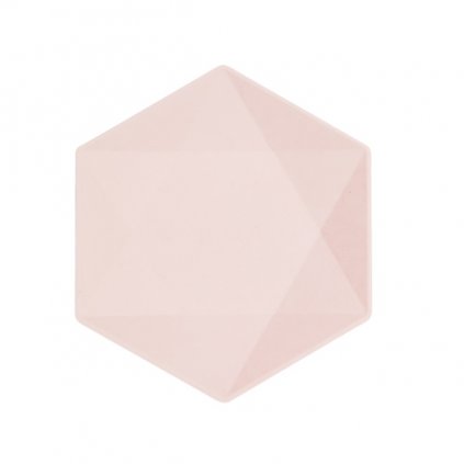 EKO - papírové talíře Hexagonal - Vert Decor, pastelově růžové - 20,8 x 18,1 cm, 6ks  /BP