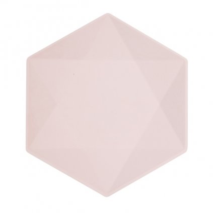 EKO - papírové talíře Hexagonal - Vert Decor, pastelově růžové - 26,1 x 22,6 cm, 6ks  /BP