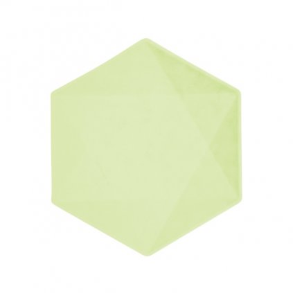 EKO - papírové talíře Hexagonal - Vert Decor, pastelově zelené - 20,8 x 18,1 cm, 6ks  /BP