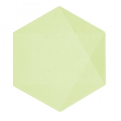 EKO - papírové talíře Hexagonal - Vert Decor, pastelově zelené - 26,1 x 22,6 cm, 6ks  /BP
