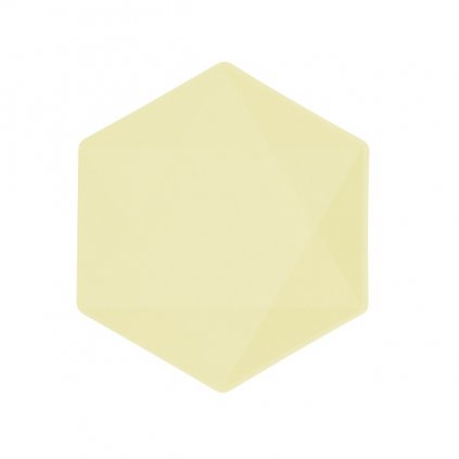 EKO - papírové talíře Hexagonal - Vert Decor, pastelově žluté - 20,8 x 18,1 cm, 6ks  /BP