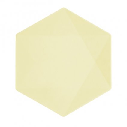 EKO - papírové talíře Hexagonal - Vert Decor, pastelově žluté - 26,1 x 22,6 cm, 6ks  /BP