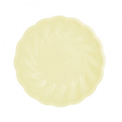 EKO - papírové talíře kulaté - Vert Decor, pastelově žluté - 22,9 cm 6 ks  /BP