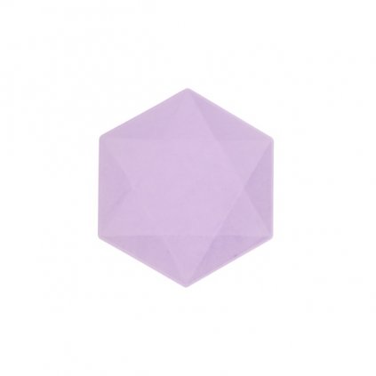 EKO - papírové talíře Hexagonal - Vert Decor, pastelově fialové - 15,8 x 13,7cm 6ks  /BP