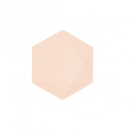 EKO - papírové talíře Hexagonal - Vert Decor, pastelově meruňkové - 15,8 x 13,7cm 6ks  /BP