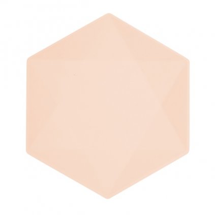 EKO - papírové talíře Hexagonal - Vert Decor, pastelově meruňkové - 26,1 x 22,6 cm, 6ks  /BP