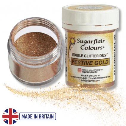 Prachový lesk Sugarflair Festive Gold, zlatý pudr 10 g