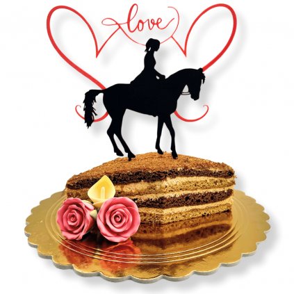 Dortová dekorace láska a kůň
