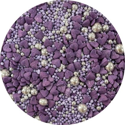 Cukrové zdobení stříbrné a fialové Provence (80 g) Cukrářská ♡