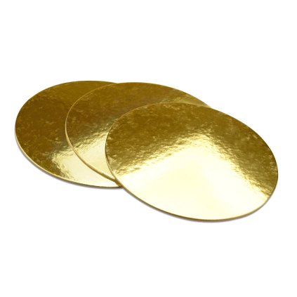 Dortové podložky slabé 3 ks - 30 cm | zlaté lesklé, kruh