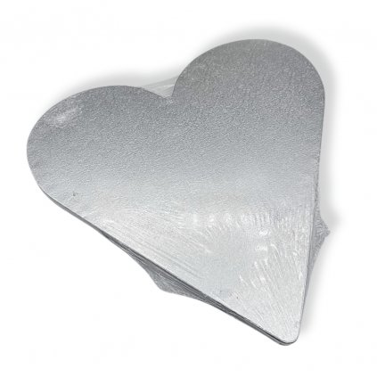 Dortová podložka, tvar srdce - 12 mm, stříbrné 30 cm z Německa