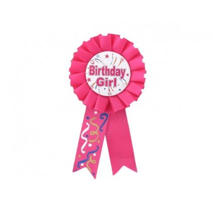 Narozeninový odznak Birthday Girl - růžový  /BP