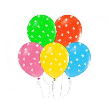 Latexové balonky barevné - hvězdičky 30 cm - 5 ks  /BP