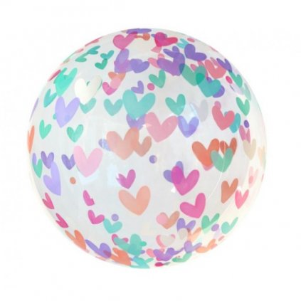 Balonek bublina s potiskem - srdíčka 46 cm  /BP
