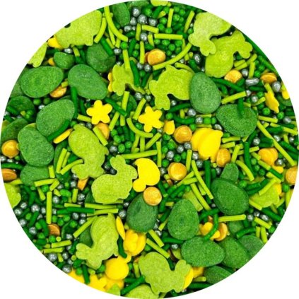 Cukrové zdobení žluté a zelené Spring Friends (70 g) ♡