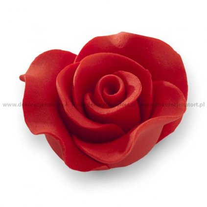 Cukrová dekorace Růže velké červené (12 ks) /D_051202