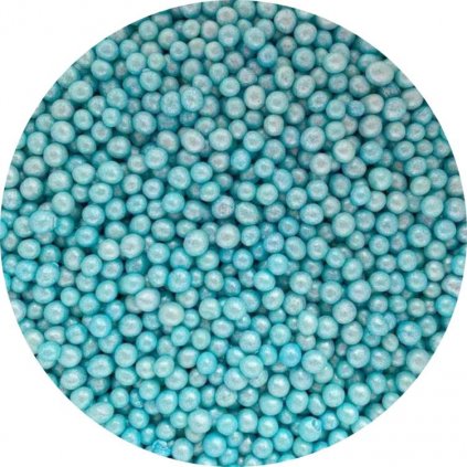 4Cake Cukrovo-rýžové perly modré perleťové 5 mm (60 g) /D_EX6040-60