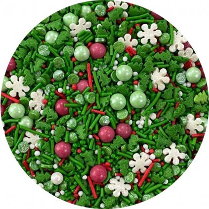 4Cake Cukrové zdobení bílé, červené a zelené Christmas Holiday (80 g) /D_EX0658-80