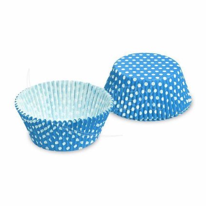 Cukrářský košíček bílo modrý s puntíky 50x30mm 40ks - Wimex  | Cukrářské potřeby