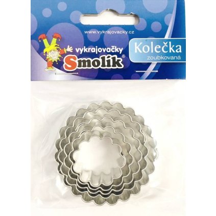 Vykrajovátka kolečka zoubkovaná 4ks - Smolík