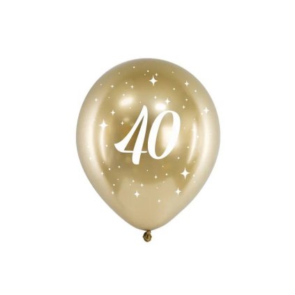 PartyDeco balónky zlaté lesklé 40 (6 ks) ♡