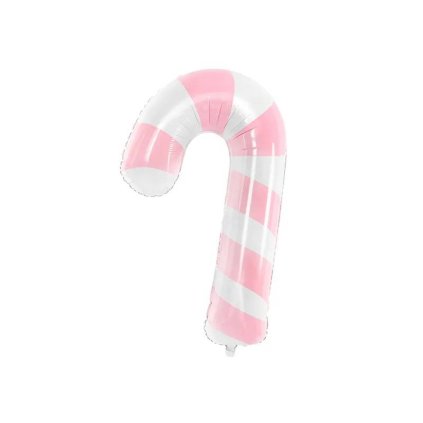 PartyDeco foliový balónek růžovo-bílý Cukrová hůlka 50 x 82 cm ♡