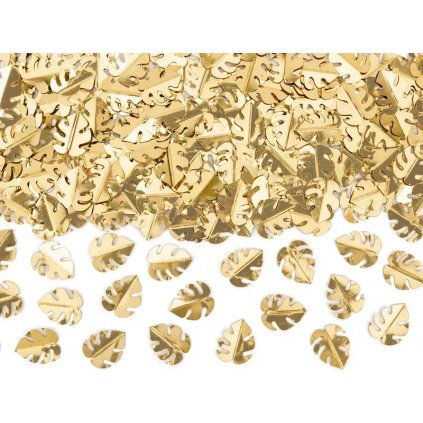 PartyDeco Konfety zlaté listy (15 g) ♡