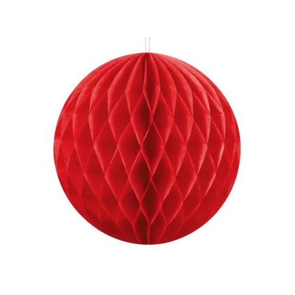 PartyDeco Dekorační papírová koule červená 10 cm ♡