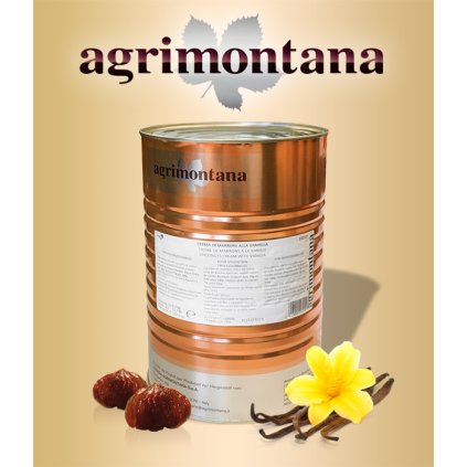 Krém kaštanový s vanilkou Bourbon Agrimontana (hladký) 5,2 kg/plechovka