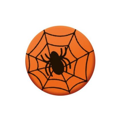Čokoládová dekorace Pavouk 3 cm, oranžovo-černá 189 ks/bal (410g)