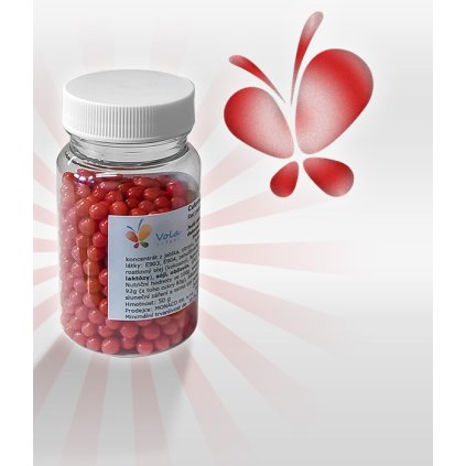Cukrové perly rýžové 4mm (červené) 50 g/dóza
