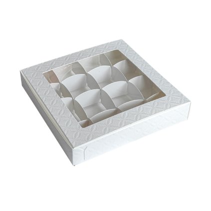 Krabička+mřížka v.30mm s průhledem160x160mm bílý dekor 1 ks/krabička