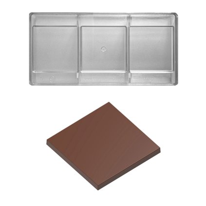 Forma na čokoládové tabulky destička 50g 1x3 tvary/forma
