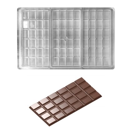 Forma na čokoládovou tabulku 60g (obdélník) 1x3 tabulky/forma