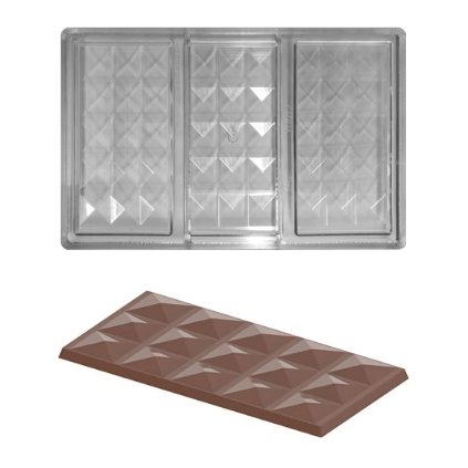 Forma na čokoládovou tabulku 70,50g (obdélník) 1x3 tvary/forma