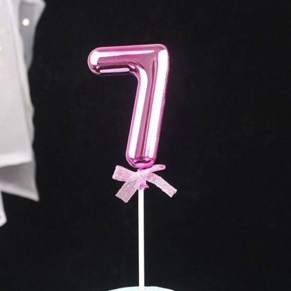 Zápich do dortu růžový číslo 7 - Cakesicq  | Cukrářské potřeby