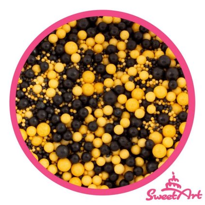 SweetArt cukrové zdobení Black Gold sprinkle mix (800 g) ♡