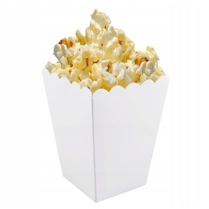 Krabičky na popcorn bílé - 6 ks  /BP