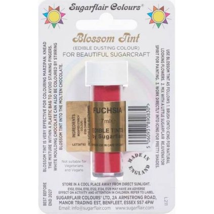 Jedlá prachová barva fuchsia 7ml - Sugarflair  | Skvělé pro Váš domácí dort