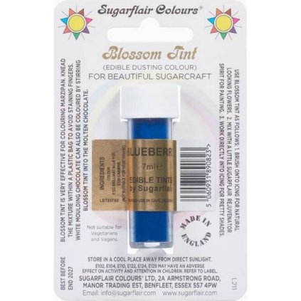 Jedlá prachová barva blueberry 7ml - Sugarflair  | Skvělé pro Váš domácí dort