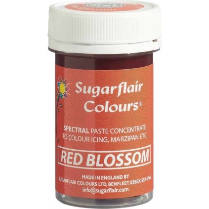 Gelová barva red blossom 25g - Sugarflair  | Skvělé pro Váš domácí dort