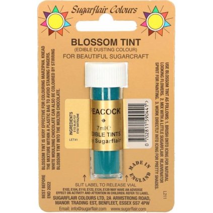 Jedlá prachová barva peacock 7ml - Sugarflair  | Skvělé pro Váš domácí dort